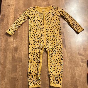 Kyte Baby Romper Yellow Leopard Print Kids One Piece